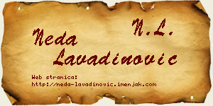 Neda Lavadinović vizit kartica